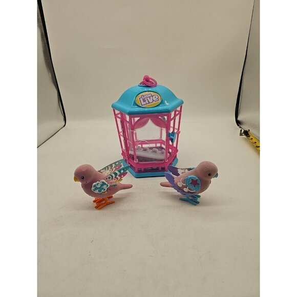 Little Live Pets talking birds With Pink And Blue Cage+interactive Birds-Works - Picture 1 of 10